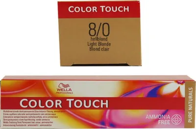 Produktbild von Wella Color Touch Pure Naturals, Blond, 8/0, Light Blonde/Natural, Frauen, 60 ml, Alle Haare