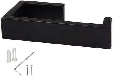 Image de Porte-papier hygiénique 14,5 cm, noir, acier inoxydable brossé
