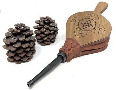 Blasebalg 43 cm - Blasebalg Kamin - Holz Natur - Hergestellt in Spanien - Familienunternehmen - Praktische Lösungen