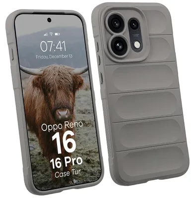 Produktbild von Robuste Handyhülle für Oppo Reno16 / Reno16 Pro 5G, Bizon Case Tur, Hellgrau