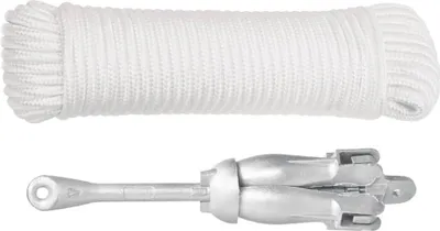 Produktbild von vidaXL Skladacia kotva s lanom Silver 3,2 kg z kujnej liatiny