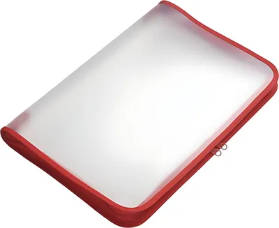 Produktbild von FSY Reißverschluss-Portfolio, B4, PP farblos transluzent, Zip rot