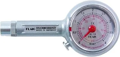Produktbild von Flaig Profi Reifenfüllmessgerät mit Manometer bis 4 bar für Fahrrad, Motorrad, PKW, Schraderventil