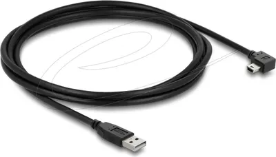 Image de Delock USB 2.0 Kabel Typ-A Stecker zu Typ Mini-B Stecker rechts gewinkelt 2 m