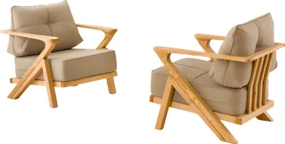 Immagine prodotto di Elegante poltrona in tessuto beige dal design moderno, confortevole