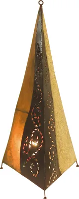 Produktbild von Näve Leuchten Deko-Stehleuchte "MEDINA" Deko-Stehleuchte "MEDINA" Tischleuchten - Deko-Stehleuchte "MEDINA", Tischlampe aus Haut in orange, 95 cm hoch, 43 x 43 cm, E27-Fassung