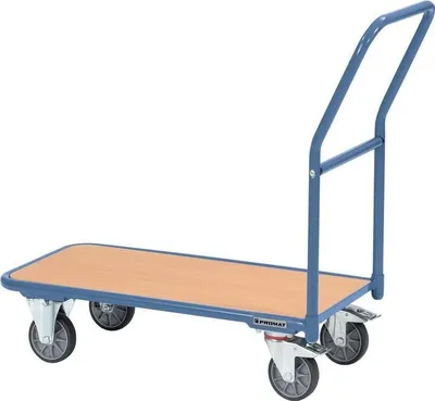 Productafbeelding van PROMAT magazijnwagen, RAL5014, draagvermogen 200 kg, afmetingen 850 x 450 mm, voorzien van massieve rubberwielen