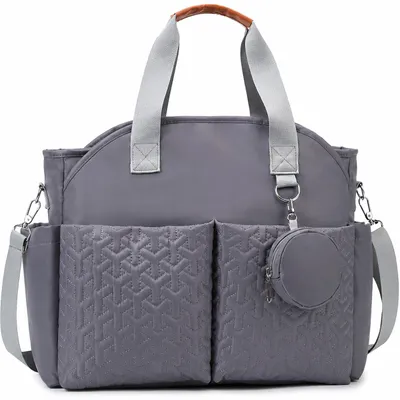 Produktbild von Wickeltasche Baby mit Wickelunterlage & Schnullertasche, große Babytasche für Reisen, Kinderwagen, Mama & Papa, mit isolierten Flaschenfächern, KI-generiertes Bild