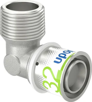 Zdjęcie produktu dla Uponor Winkelnippel S-Press PLUS aus Messing, verzinnt 32mmx1 AG