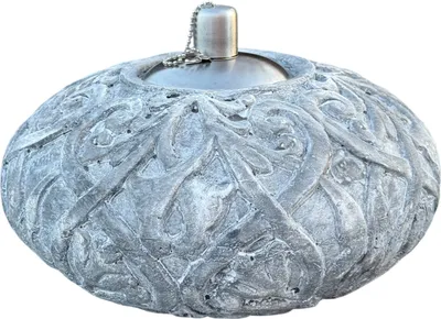 Zdjęcie produktu dla Brocante lampa naftowa rokoko cement Ø25x15,5cm - 7 kg - szary