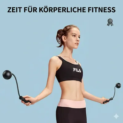 Zdjęcie produktu dla Bezprzewodowa skakanka z obciążnikiem – skakanka fitness do użytku w pomieszczeniach, czarna
