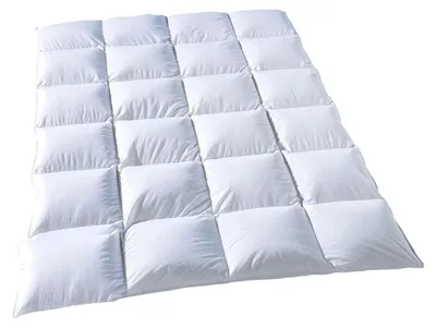 Produktbild von Bettdecke Feder Daune Oberbett 155x220cm Baumwolle Natur Hotel Pension Steppdecke