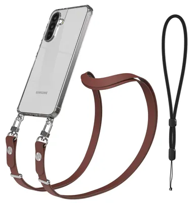 Produktbild von EAZY CASE Handykette magnetisch mit Handyhülle für Samsung Galaxy A56, Crossbody Handyband 1-1,90m verstellbar mit 2 Ösen in Braun