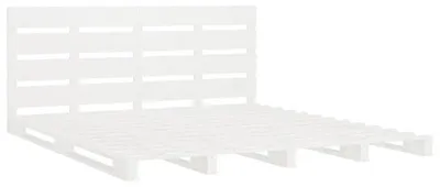 Image de Cadre de lit 180x200 cm - Bois massif de pin, couleur blanc - Lit double avec sommier à lattes