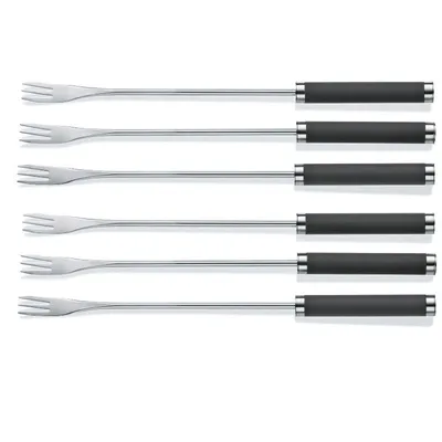 Image de KELA Fourchette à fondue MEYRIN 6 pièces acier inoxydable/silicone anthracite KL-16581