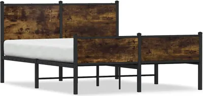 Image de vidaXL Lit métallique sans matelas chêne fumé 140x200 cm