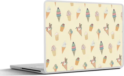 Produktbild von MuchoWow® Laptop Aufkleber Sticker Cover Muster - Eiscreme - Sommer 30x21 cm - Sticker für Laptop - Selbstklebend