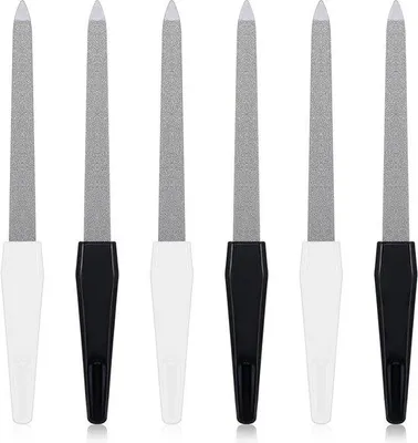Produktbild von Famanu Nagelvijl Set 2 Stück - Doppelseitige Edelstahl-Nagelfeilen mit Antirutschgriff