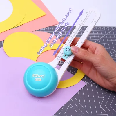Obrázok produktu pre KW-triO Kruhový rezač papiera Rotačný kruhový rezač Ručný kruhový rezací nástroj Trimmer na papier Scrapbooking Tool s náhradnou rezacou hlavou pre DIY papierové karty Remeselné potreby Šijací nástroj