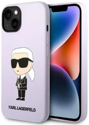 Obrázok produktu pre Karl Lagerfeld iPhone 14 Plus 6,7" pevný fialový silikónový kryt Ikonik (KLHCP14MSNIKBCU)