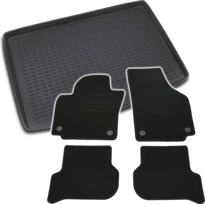 Produktbild von Gummi-Kofferraumwanne + Fußmatten Set für VW Golf Plus, Bj. 4/2009-4/2014