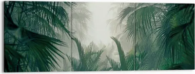 Produktbild von Bild auf Leinwand - Leinwandbild - 3 Teile - Dschungel Blätter Palmen - 150x50cm - Wand Bild - Wanddeko - Wandbilder - Leinwanddruck - Bilder - Wanddekoration - Leinwand bilder - CA150x50-4504