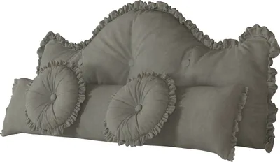 Immagine prodotto di PillowPalette - Set di cuscini decorativi allungati, set da 4, 140 cm, velluto, grigio