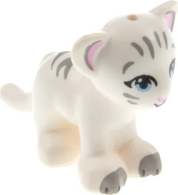 Produktbild von 1x Lego Tier Friends Löwe Tiger Baby weiß Augen blau Streifen grau 14734pb04