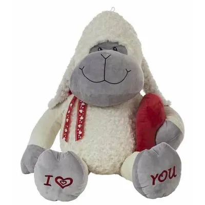 Image de Peluche Amour 38 cm cœur de mouton