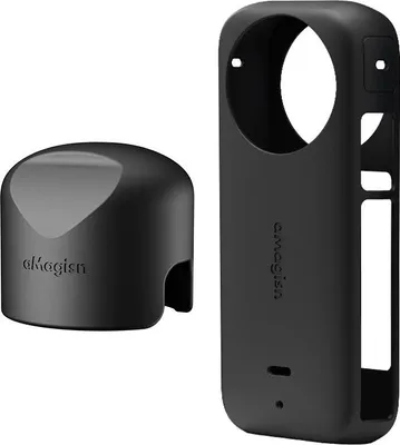 Obrázek produktu pro INF Černé silikonové pouzdro na tělo + kryt objektivu pro Insta360 X3 - 2 ks