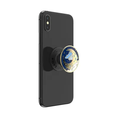 Produktbild von PopSockets Enamel Fly Me To The Moon, Griffigkeit, Blau, Gold, Hellblau, Weiß, Metall, Universal, 1 Stück(e), 38,8 mm