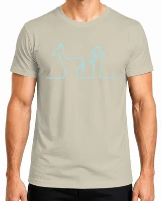 Produktbild von La Linea Balum Strichmännchen Esel Cartoon Osvaldo Cavandoli Herren T-Shirt, Natur, M