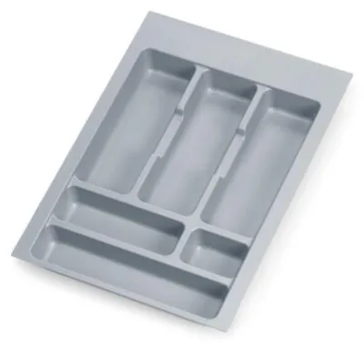 Besteckkasten 40 cm, verstellbar, grau, Kunststoff
