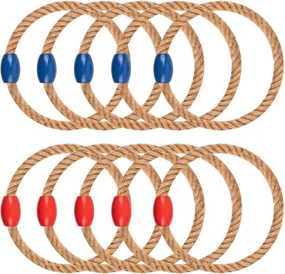 Imagen del producto de Juego de aros de sisal, 10 unidades, diámetro de 13 cm, para ejercicios de habilidad