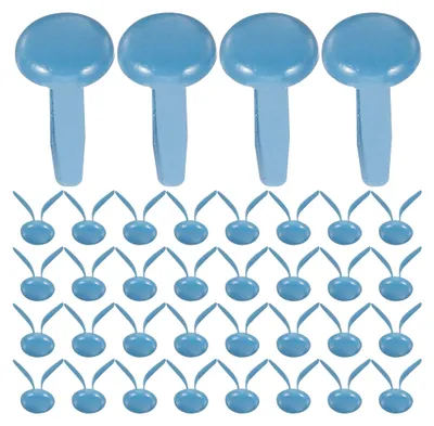 Produktbild von 200 Stück Kleine Brads aus Langlebigem Eisen Handgefertigte Scrapbooking Brads in Blau 8x15mm Bastelklammern für Papier, Fotos und Kinderprojekte