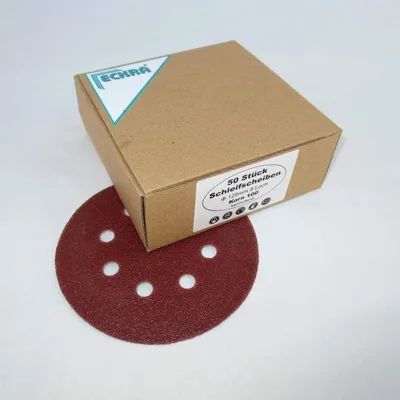 Produktbild von Schleifscheiben 125 mm mit Klettverschluss, 100 Stück, 8 Löcher in verschiedenen Körnungen