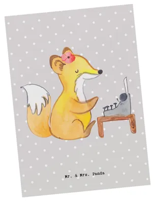 Produktbild von Mr. & Mrs. Panda Postkarte Sekretärin Herz - Grau Pastell - Geschenk, Postkarten, Ansichtskarte, bildkarte, Ansichtskarten, Grußkarte