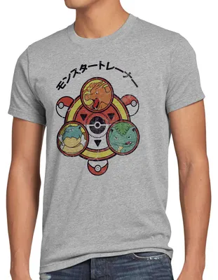 Produktbild von BaumwolleCloud Poke Monstertrainer Herren T-Shirt Team Rot Blau Gelb Instinct Valor Mystic Gamer
