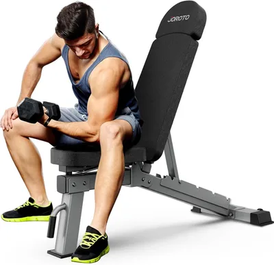 Produktbild von JOROTO Premium Hantelbank | Praktische Fitnessbank, geeignet als Schrägbank & Flachbank Bankdrücken Bank für Ganzkörpertraining | MD80, Folding Flach Einstellbar Bauch
