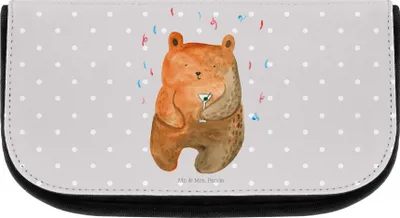 Produktbild von Mr. & Mrs. Panda kulturtäschchen Bär Party - Grau Pastell - Geschenk, Mitbringsel, Geburtstagsgeschenk, Organizer, Lustig, Teddy, aufbewahrungstasche, Kulturbeutel