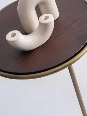 Image de Tables d'appoint élégantes avec pieds métalliques et plateaux aspect bois