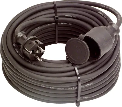 Zdjęcie produktu dla as-Schwabe przedłużacz gumowy 15m Schuko 230V 16A 3G1.5 czarny budowlany IP44