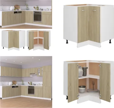 Produktbild von vidaXL Eckunterschrank Sonoma Eiche 75,5x75,5x80,5 cm Holzwerkstoff - Eckunterschrank - Eckunterschränke - Küchenschrank - Küchenschränke