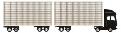 Produktbild von ArtTwist 2x Modellauto Vitrine | Hot Wheels Aufbewahrung zu 160 Fächen | Sammlervitrine Hängend 78,5cm x 40cm x 4cm | Setzkasten Holz für Wanddeko und Organisation (LKW 002CP)