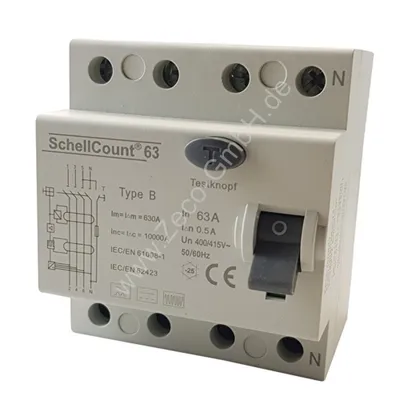 Produktbild von FI-Schutzschalter Typ B 63A 500mA 4-polig  Fehlerstromschutzschalter Allstromsensitiv Schaltanlagen RCD