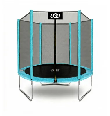 Produktbild von Aga SPORT TOP Trampolin, 180 cm 6 ft Hellblau, Kindertrampolin, Gartentrampolin mit Sicherheitsnetz  + Schutznetz