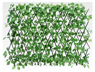 Produktbild von Rankgitter mit künstlichem Efeu, 5 Stück, Sichtschutz, pflegeleicht, erweiterbar, Spalier für Terrasse, Balkon, Garten, Efeuzaun, 180x65 cm
