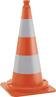 Produktbild von Verkehrskegel, Leitkegel teilreflektierend, PVC, rot/weiß, Höhe 750 mm