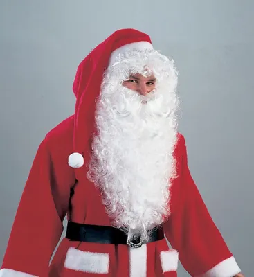 Produktbild von Weihnachtsmann langer Rauschebart - weiß - gelockt