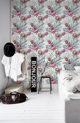 Produktbild von Coloray Fototapete 416x254 cm An Einer Wand Latex Latextapete - UTENIL Protea Floral.